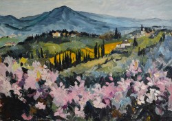 XX secolo </br>Paesaggio toscano </br> Olio su tela (cm 70 x 50)