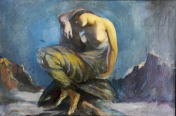 XX secolo </br>La Vergine delle nevi</br> Olio su tavola (cm 45 x 67)