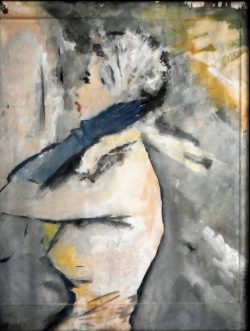 XX Secolo </br>Eleganza in azzurro </br> Acquerello su carta (mm 470 x 620)