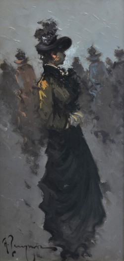 Brindisi 1876 – 1966 </br>Bellezza alla moda</br> Olio su tela (cm 60 x 30)