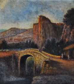 XIX secolo</br> Paesaggio lucano</br> Olio su tavola (cm 29 x 32,5)