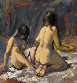 Potenza 1907 – Cortina d’Ampezzo 1994 </br>Giovinezza, 1945</br> Olio su tavola (cm 55 x 50)