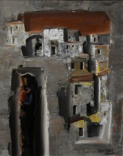 Potenza 1907 – Cortina d’Ampezzo 1994 </br>Maternità a Potenza</br> Olio su tela (cm 50 x 40)