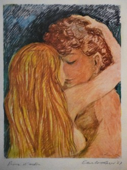 Torino 1902 – Roma 1975 </br>Solo amanti</br> Litografia (mm 635 x 500)