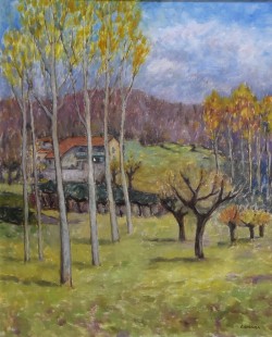 Torino 1894 – 1980 </br>Aria di maggio</br> Olio su cartone (cm 60 x 50)