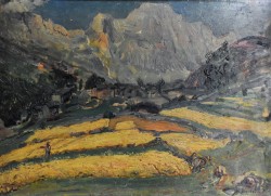 Torino (1880 – 1926) </br>Luglio al Monte Bianco</br> Olio su tavoletta (cm 30 x 40)