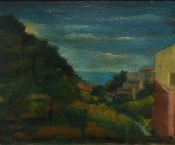 XX secolo </br>Triangolo blu</br> Olio su tavola (cm 31,5 x 38,5)