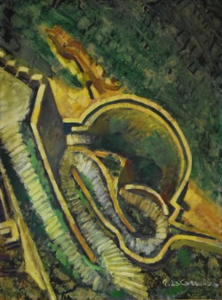 Francavillamare 1915 – Roma 2001 </br>Via Krupp a Capri</br> Olio su tela (cm 80 x 60)