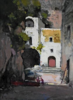 Napoli 1882 – 1951 </br>Positano</br> Olio su tavola (cm 28 x 21)