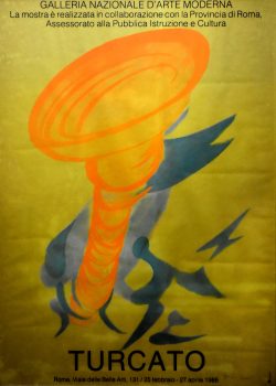 Mantova 1912 – Roma 1995 </br>Instabilità, 1986 </br> Manifesto firmato in basso a destra (cm 93 x 67)