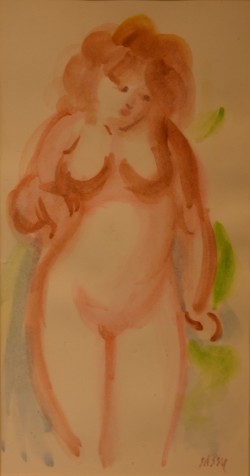 Milano 1912 – Pollença 2000 </br>Nudino </br> Acquerello su cartoncino (mm 240 x 130)