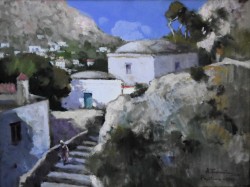 Napoli 1882 – 1951 </br>Positano, 1927</br> Olio su tavola (cm 26 x 35)
