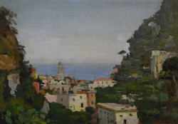 Irsina 1887 – Napoli 1963 </br>La divina costiera</br> Olio su tavola (cm 35 x 50)