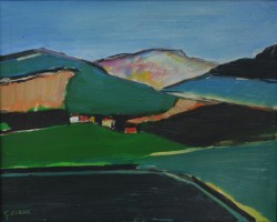 Milano 1938 </br>Paesaggio, 1971</br> Olio su tela (cm 50 x 40)