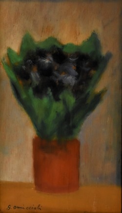 1901 – 1975 </br>Il vaso rosso</br>
Olio su tavola (cm 25 x 15)
