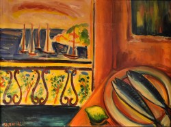 Roma 1927 – Sanremo 1999 </br>2 volte il mare</br> Olio su tela (cm 60 x 80)