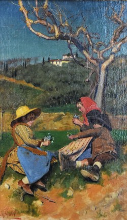 XIX secolo </br>Per te</br> Olio su tela (cm 55 x 32,5)