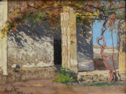 Taranto 1919 - 2000 </br>Calura estiva, 1928</br> Pastelli colorati su carta (mm 250 x 340)