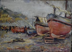 Napoli 1888 – 1946 </br>Marina di Minori</br> Olio su cartone (cm 16 x 22)