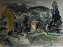 Baite a Reigoldswill, 1938</br> Acquerello su cartoncino (mm 430 x 580)