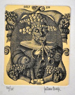 Forenza 1933 – Orbetello 1998 </br>Orpheus inder unterwelt di offenbach </br>Orfeo Incisione su carta (misure foglio cm 48,5 x 34 – inciso mm 145 x 120) 33/35