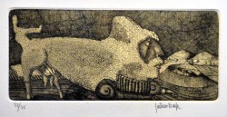 Forenza 1933 – Orbetello 1998 </br>Orpheus inder unterwelt di offenbach</br> Incisione su carta (misure foglio cm 34 x 48,5 – inciso mm 105 x 245) 33/35