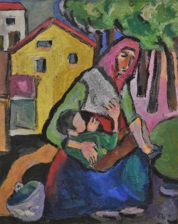 Varese 1905 – Lissone 1989 </br>La casa gialla</br> Olio su tela (cm 29 x 23)