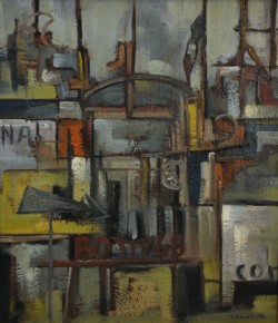 Casola Valsenio 1938 </br>Fiera 68 - Ritmi di colore, 1968 </br> Olio su tela (cm 80 x 70)