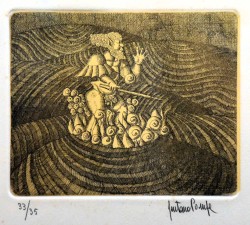 Forenza 1933 – Orbetello 1998 Orpheus inder unterwelt di offenbach</br> Incisione su carta (misure foglio cm 48,5 x 34 – inciso mm 120 x 150) 33/35