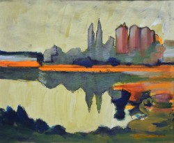 XX secolo </br>Cielo malato</br> Olio su tavoletta (cm 27 x 33)