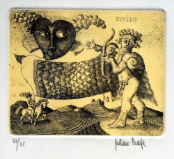 Forenza 1933 – Orbetello 1998 </br>Orpheus inder unterwelt di offenbach Cupido</br> Incisione su carta (misure foglio cm 48,5 x 34 – inciso mm 120 x 150) 33/35