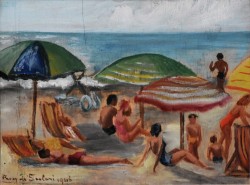 </br>La domenica mattina</br> Olio su tavola (cm 12 x 16)