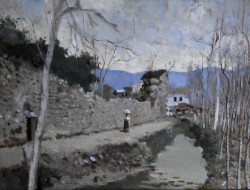Napoli 1884 – Livorno 1977 </br>L’autunno</br> Olio su tavola (cm 19 x 25)