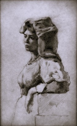 Moliterno 1834 – Napoli 1917 </br>Fierezza lucana</br> Matita su carta (mm 175 x 105)