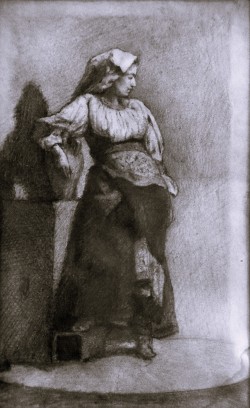 Moliterno 1834 – Napoli 1917 </br>Segreto amore</br> Matita su carta (mm 185 x 115)