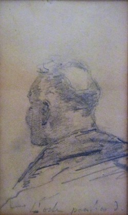 Moliterno 1834 – Napoli 1917 </br>L’oste pacifico</br> Matita su carta (mm 135 x 85)