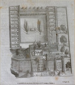 XIX secolo </br>Pianta della Certosa di Padula</br> Stampa in acciaio (mm 165 x 180)