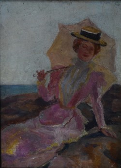 </br>Al sole di Normandia </br> Olio su cartone (cm 24 x 18)