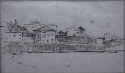 Moliterno 1834 – Napoli 1917 </br>Paesaggio</br> Matita su carta (mm 90 x 160)