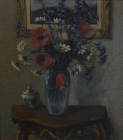 Rimini 1882 - Milano 1969 </br> Pomeriggio d’aprile </br> Olio su masonite (cm 45 x 40)