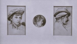 Moliterno 1834 – Napoli 1917 </br>Studio di volti</br> Matita su carta (mm 160 x 280)