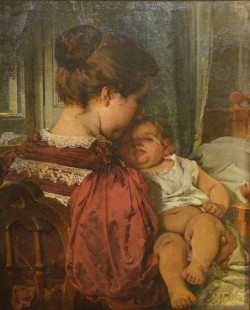 Moliterno 1834 – Napoli 1917 </br>Maternità</br> Olio su tela (cm 63 x 51)