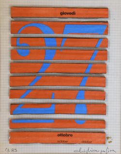 Torino 1940 – Roma 1994 </br>Calendario, 1989</br> Tecnica mista (mm 240 x 190)