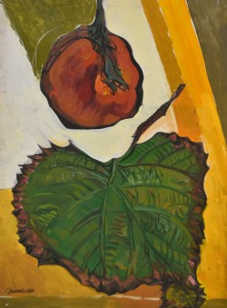 Matera 1932 – 1996 </br>Esequie del melograno, 1969</br> Olio su tela (cm 40 x 30)