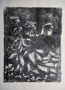 Torino 1902 – Roma 1975</br> Gli amanti</br> Litografia (mm 490 x 395)