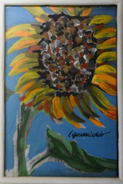 Matera 1932 – 1996 </br>Girasole</br> Olio su tavola (cm 15 x 10)