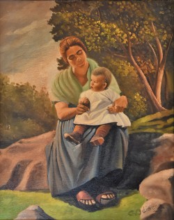 XX Secolo </br>Decoro contadino</br> Olio su tela (cm 50 x 40)