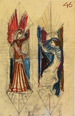 Milano 1891 - 1979 </br>Senza titolo</br> Tecnica mista su carta (mm 430 x 285)