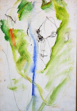 Milano 1920 – 2009 </br>Ritratto di donna</br> Olio su tela (cm 12 x 17)