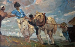 XX secolo </br>L’ultimo sforzo </br> Olio su tavola (cm 70 x 50)